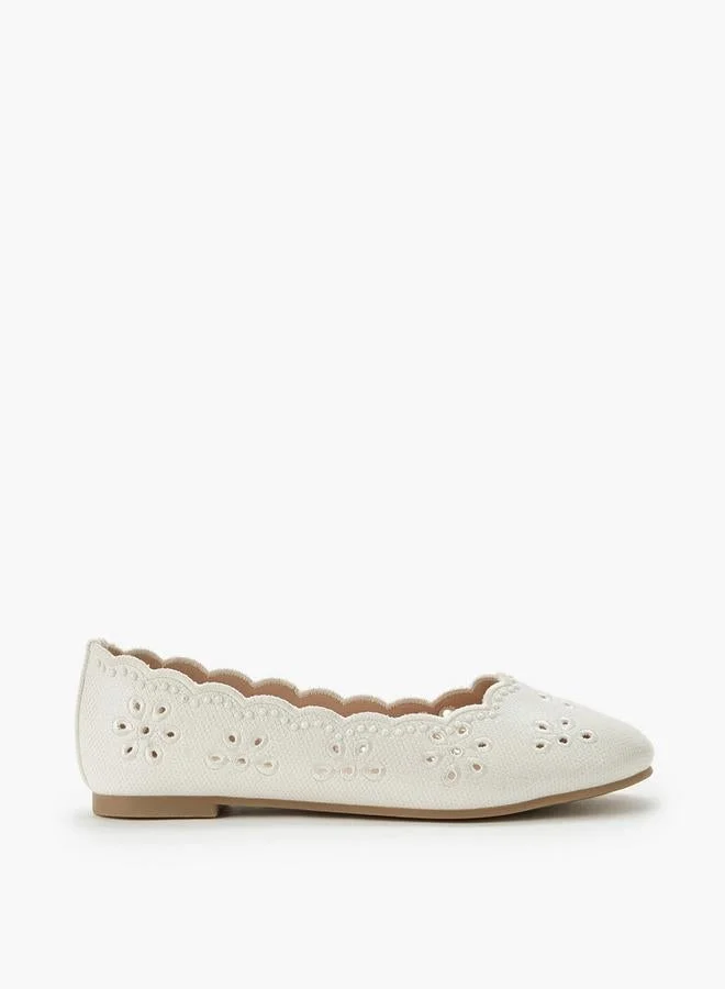 Little Missy Girls Laser Cut Ballerina Shoes